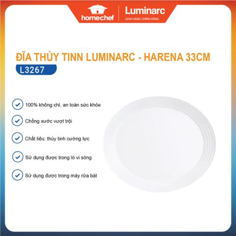 Đĩa Thủy Tinh Bầu Dục Sâu Luminarc Harena 33cm - Thiết Kế Sang Trọng Pháp, Chống Trầy Xước, An Toàn Cho Sức Khỏe