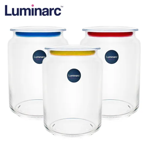 Bộ 3 hũ đựng thực phẩm, gia vị thủy tinh Luminarc Rondo Q0190, nắp kín, chống bám mùi