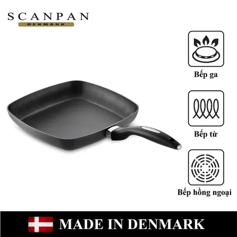 Chảo nướng chống dính Scanpan IQ 27cm - Bếp từ, an toàn PFOA, thiết kế hiện đại, bảo hành 3 năm, hàng chính hãng.