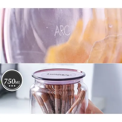 Bộ 3 hũ thực phẩm RONDO màu hồng, dung tích 0,75 lít - L1352*3, chống côn trùng, chống xước