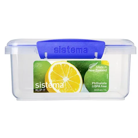 Hộp nhựa đựng thực phẩm Sistema 1L - An toàn cho sức khỏe, không chứa BPA, dùng lò vi sóng, sản xuất tại New Zealand