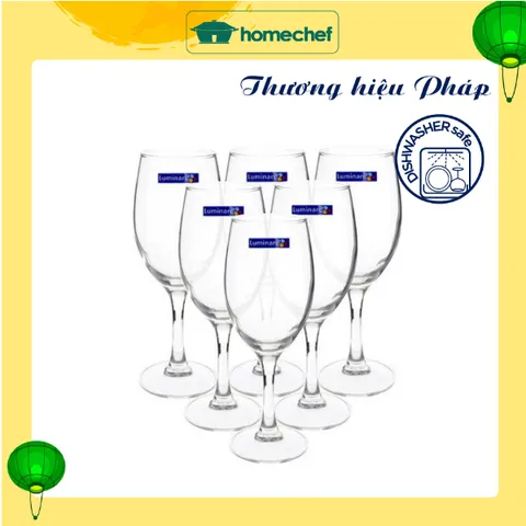 Bộ 6 ly vang thủy tinh cao cấp Luminarc Raindrop 190ml - Sang trọng, an toàn cho sức khỏe, lý tưởng để thưởng thức rượu cùng bạn bè