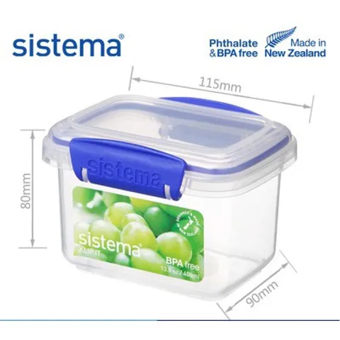 Bộ 6 hộp đựng Sistema Klip It - 1760 (1x2lit, 1x1lit, 2x400ml, 2x200ml)