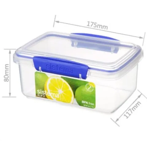 Bộ 6 hộp đựng Sistema Klip It - 1760 (1x2lit, 1x1lit, 2x400ml, 2x200ml)