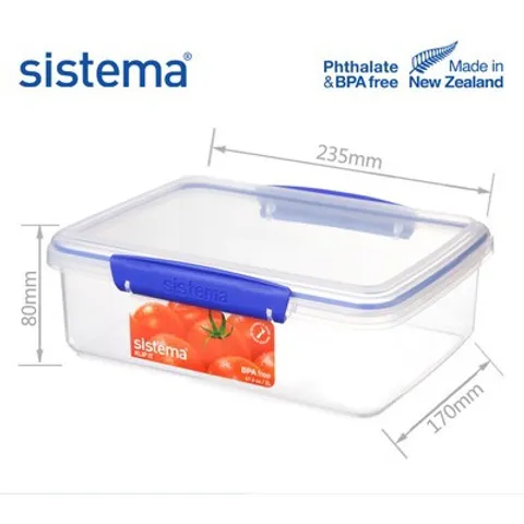 Bộ 6 hộp đựng Sistema Klip It - 1760 (1x2lit, 1x1lit, 2x400ml, 2x200ml)