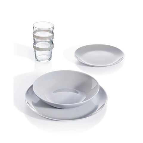 Set 4 Đĩa Thủy Tinh Luminarc Diwali Granit Màu Ghi - Sang Trọng, An Toàn, Chịu Nhiệt và An Toàn Cho Máy Rửa Bát