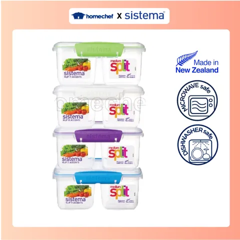 Hộp đựng thực phẩm chia ngăn Sistema 850ml an toàn không chứa BPA, sản xuất tại New Zealand, lý tưởng cho bếp và bảo quản thực phẩm tươi lâu
