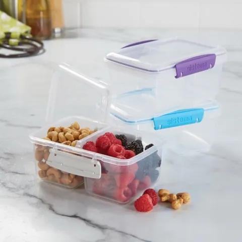 Hộp đựng thực phẩm chia ngăn Sistema 850ml an toàn không chứa BPA, sản xuất tại New Zealand, lý tưởng cho bếp và bảo quản thực phẩm tươi lâu