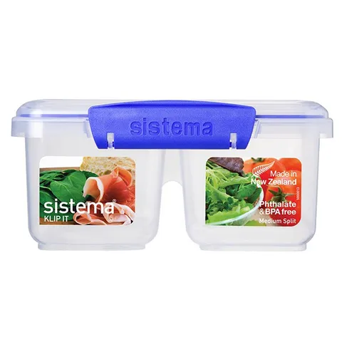 Hộp đựng thực phẩm chia ngăn Sistema 850ml an toàn không chứa BPA, sản xuất tại New Zealand, lý tưởng cho bếp và bảo quản thực phẩm tươi lâu