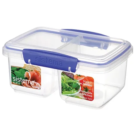 Hộp đựng thực phẩm chia ngăn Sistema 850ml an toàn không chứa BPA, sản xuất tại New Zealand, lý tưởng cho bếp và bảo quản thực phẩm tươi lâu