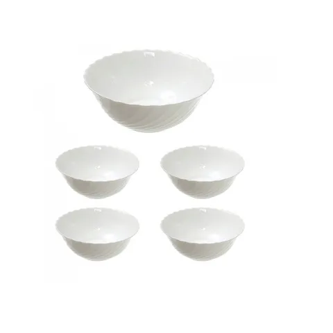Bộ bát thủy tinh Luminarc Trianon 5 chi tiết, không chì, an toàn cho lò vi sóng, sản xuất tại Pháp, kiểu dáng hiện đại, chất liệu bền đẹp