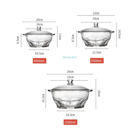 Thố thủy tinh Luminarc Granity dung tích 2.5L - H1584, có nắp đậy, dùng máy rửa bát, lò vi sóng