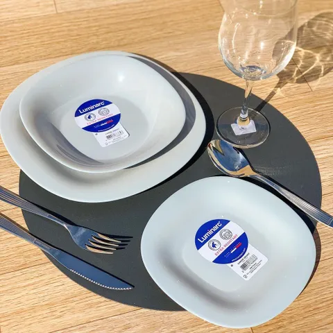 Đĩa Thủy Tinh Cường Lực Luminarc Carine Granit 27cm - An Toàn Lò Vi Sóng, Máy Rửa Bát, Thiết Kế Hiện Đại Sản Xuất Tại Pháp