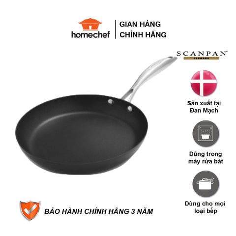 Chảo chống dính Scanpan Pro IQ 26cm - An toàn sức khỏe, bảo hành 3 năm, thiết kế sang trọng, dùng cho mọi loại bếp, sản xuất Đan Mạch