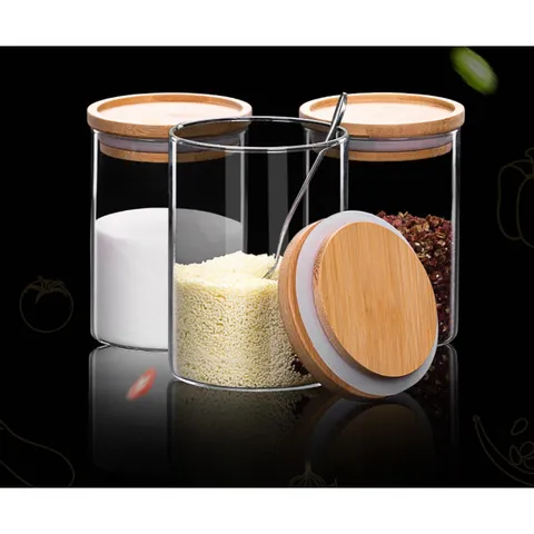 Hũ Thủy Tinh Luminarc Nắp Gỗ 0.8L - Đựng Thực Phẩm An Toàn, Thiết Kế Đẹp Pháp, Chống Xước, Giữ Kín Mùi Thực Phẩm