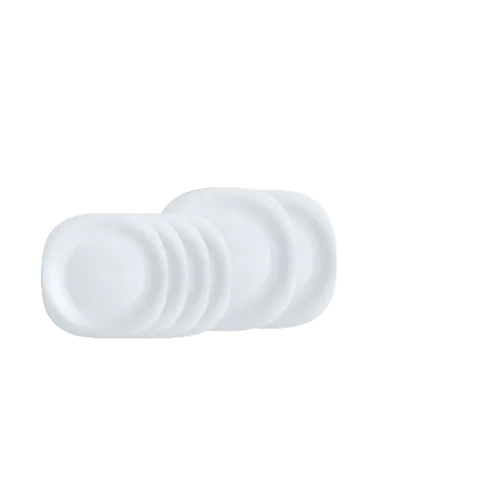 Set 6 Đĩa Thủy Tinh Cường Lực Luminarc Carine Trắng - An Toàn Lò Vi Sóng, Thiết Kế Hiện Đại, Bền Đẹp, Tiện Ích Cho Bữa Ăn