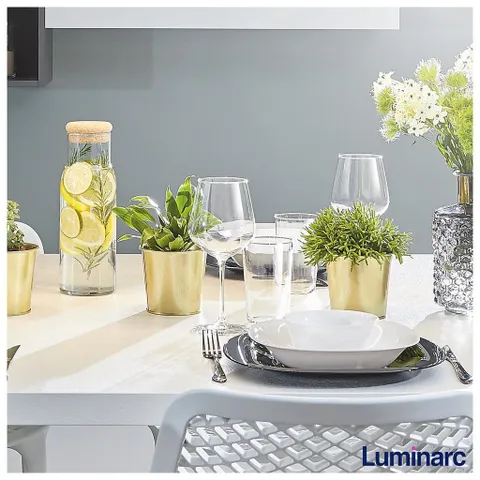 Set 6 Đĩa Thủy Tinh Cường Lực Luminarc Carine Trắng - An Toàn Lò Vi Sóng, Thiết Kế Hiện Đại, Bền Đẹp, Tiện Ích Cho Bữa Ăn