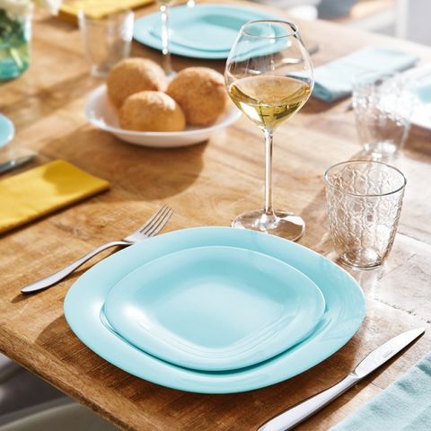 Đĩa Thủy Tinh Luminarc Carine Xanh Ngọc 19cm - An Toàn Lò Vi Sóng, Máy Rửa Bát, Sản Xuất Pháp - Hàng Chính Hãng