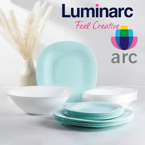 Bộ đĩa Luminarc Carine thủy tinh xanh ngọc 6 chi tiết - An toàn sử dụng trong lò vi sóng và máy rửa bát, thiết kế sang trọng, hiện đại.