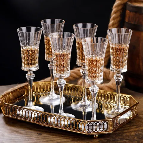Bộ ly thủy tinh pha lê Champagne Lady Diamond 150ml - 2 chiếc, cao cấp, an toàn máy rửa bát, nhập khẩu Pháp, hoàn hảo cho rượu vang