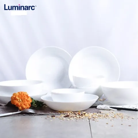 Bộ bát đĩa (tô, chén, dĩa) Luminarc Diwali thủy tinh 14 chi tiết, dùng lò vi sóng, máy rửa bát - DW14B