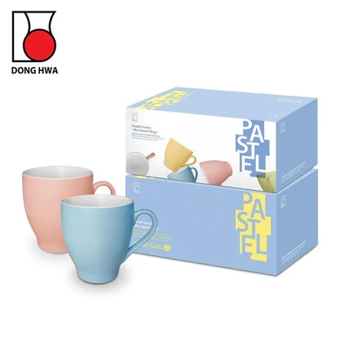 Bộ 2 Ly Sứ Cao Cấp Dong Hwa 350ml - Ly Uống Nước Hàn Quốc Màu Pastel Thời Trang, Quà Tặng Xinh Xắn
