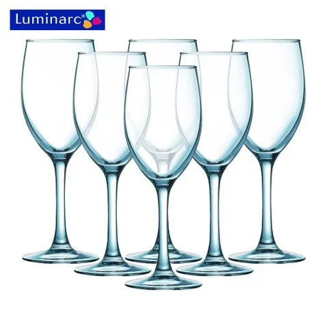 Bộ 6 ly vang Luminarc Raindrop 190ml - Thủy tinh cao cấp, sang trọng, chịu lực, an toàn, phù hợp cho tiệc rượu phương Tây