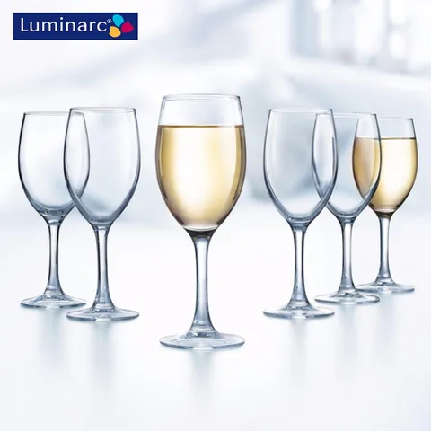Bộ 6 ly vang Luminarc Raindrop 190ml - Thủy tinh cao cấp, sang trọng, chịu lực, an toàn, phù hợp cho tiệc rượu phương Tây