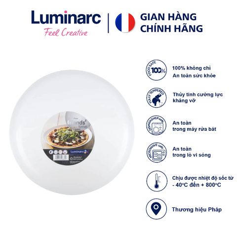 Đĩa Thủy Tinh Đựng Bánh Pizza 32cm C8016 - Dùng An Toàn Trong Lò Vi Sóng & Máy Rửa Bát - Hàng Chính Hãng Luminarc