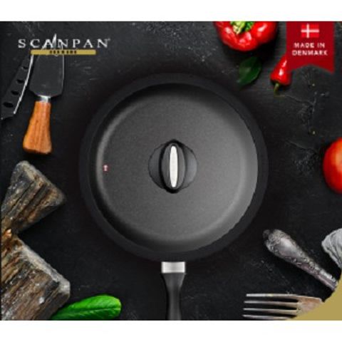 Chảo chống dính Scanpan IQ 28cm - Hàng chính hãng, bền đẹp, dùng cho bếp từ và lò nướng, bảo hành 3 năm, an toàn sức khỏe