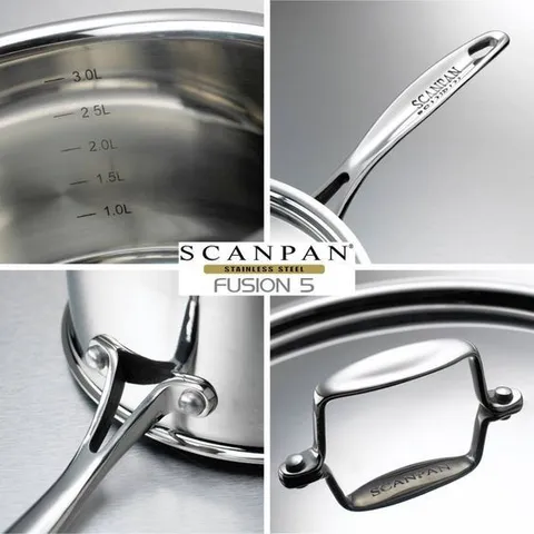 Nồi Inox Đáy Liền Scanpan Fusion 5 Lớp 1.3L/14cm - Dùng Bếp Từ, Chịu Nhiệt, Dễ Vệ Sinh | Hàng Chính Hãng Denmark
