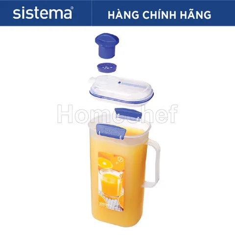 Bình Đựng Nước Sistema Klip It 2L - Nhựa An Toàn Không BPA, Chịu Nhiệt, Thiết Kế Gọn Nhẹ, Chính Hãng New Zealand