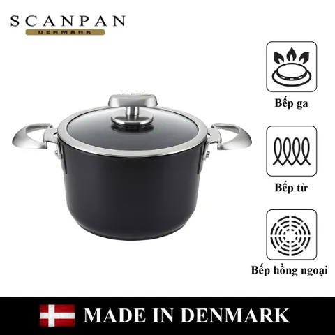 Nồi Chống Dính Scanpan Pro IQ 20cm 3.2L - Nồi Nấu Bếp Từ Cao Cấp, An Toàn, Bảo Hành 3 Năm, Thiết Kế Sang Trọng