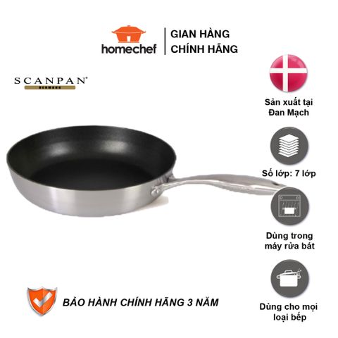 Chảo Chống Dính Scanpan CTX 28cm 7 Lớp - Hàng Chính Hãng, Bền Bỉ, An Toàn Cho Sức Khỏe, Dùng Cho Bếp Từ, Bảo Hành 3 Năm