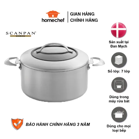 Nồi chống dính liền khối 7 lớp Scanpan CTX 6.5L/26cm 65252600, dùng bếp từ, bảo hành chống dính 3 năm | Hàng chính hãng