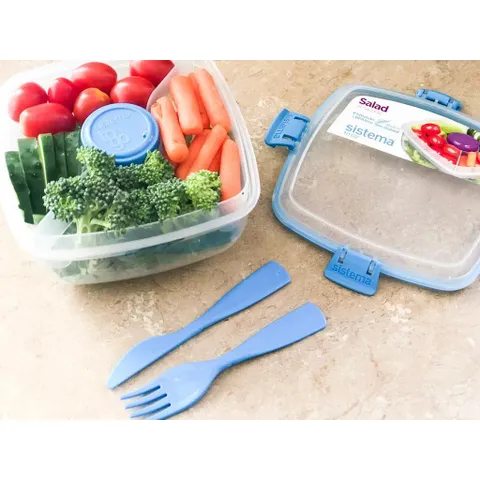 Hộp Nhựa Đựng Thực Phẩm Sistema 1.3L Kèm thìa, dĩa - An Toàn cho Vi Sóng, Máy Rửa Bát, Hàng Chính Hãng New Zealand