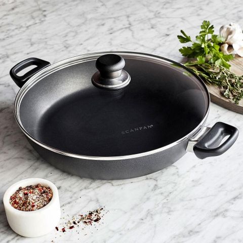 Chảo chống dính Scanpan Classic 32cm - Hàng chính hãng, bảo hành 3 năm, an toàn cho sức khỏe, phù hợp bếp từ và bếp gas