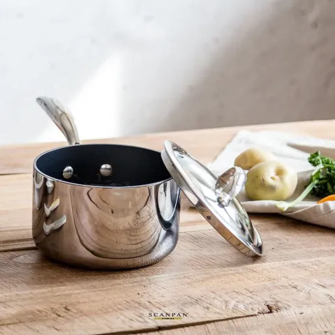 Nồi Chống Dính Scanpan HaptiQ 1.8L Dùng Bếp Từ - Thiết Kế Cao Cấp 16cm, Chống Dính Đảm Bảo 3 Năm, Hàng Chính Hãng Đan Mạch