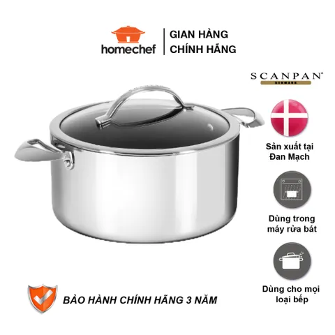 Nồi Chống Dính Scanpan HaptiQ 6.5L - 26cm, Hàng Chính Hãng, Bảo Hành 3 Năm, Sử Dụng Trên Bếp Từ, Chất Liệu Cao Cấp, Dễ Dàng Vệ Sinh