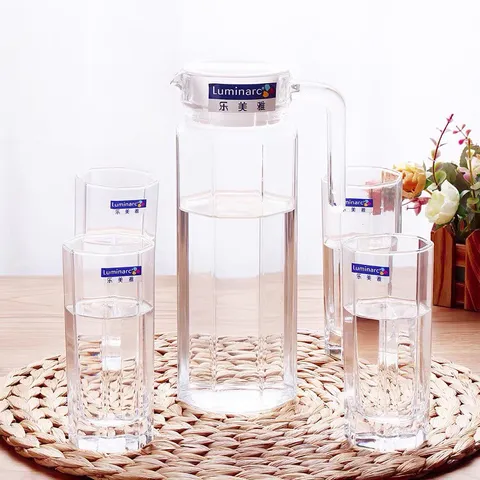 Bình thủy tinh Luminarc Octime 1.1L trong suốt, thiết kế hiện đại, an toàn cho máy rửa bát, hàng chính hãng G2664