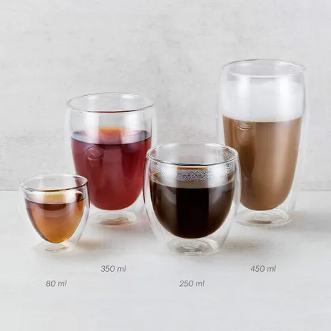 Bộ 2 Cốc Thủy Tinh Giữ Nhiệt 2 Lớp Bodum Pavina 4558-10 - Dung Tích 250ml, Chất Liệu Borosilicate, Thiết Kế Hiện Đại