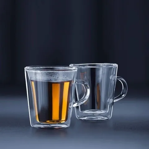 Bộ 2 Cốc Thủy Tinh Giữ Nhiệt 2 Lớp Bodum Canteen 200ml - Thủy Tinh Borosilicate Cao Cấp, An Toàn, Thiết Kế Sang Trọng