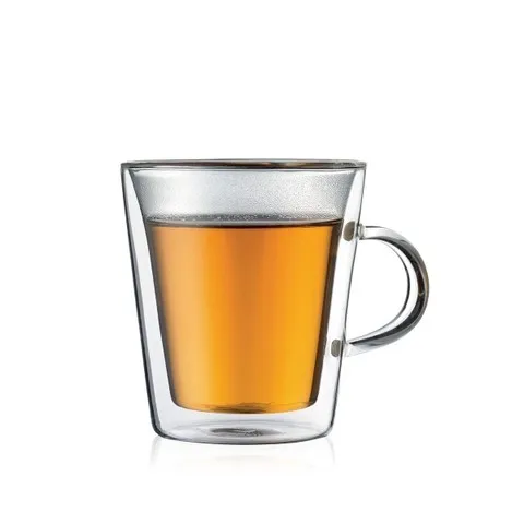 Bộ 2 Cốc Thủy Tinh Giữ Nhiệt 2 Lớp Bodum Canteen 200ml - Thủy Tinh Borosilicate Cao Cấp, An Toàn, Thiết Kế Sang Trọng