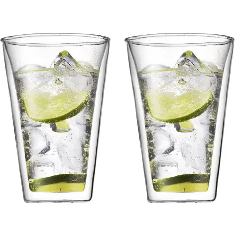 Bộ 2 cốc thủy tinh 2 lớp Bodum Canteen 10110-10 - Dung tích 400ml, Chất liệu Borosilicate, Giữ nhiệt hiệu quả, Hàng chính hãng