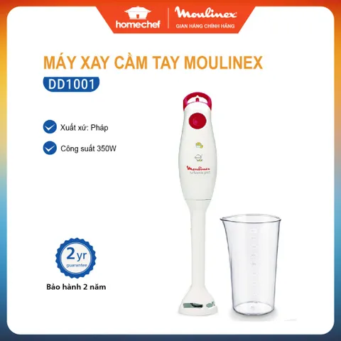 Máy Xay Cầm Tay Moulinex 350W DD1001 - Đa Năng Bằng Nhựa An Toàn, Sản Xuất Tại Pháp, Bảo Hành 2 Năm, Dễ Vệ Sinh