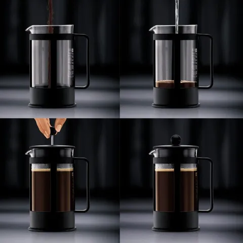 Bình Pha Cà Phê Kiểu Pháp Bodum Kenya 350ml - Thủy Tinh Borosilicat, Thiết Kế Hiện Đại, Hương Vị Đậm Đà, Hàng Chính Hãng Bồ Đào Nha