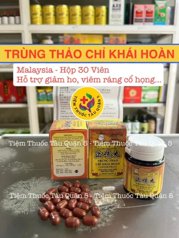 Viên Uống Giảm Ho Trùng Thảo Chỉ Khái Hoàn - 30 Viên Hỗ Trợ Giảm Ho Khang, Viêm Họng, Hen Suyễn