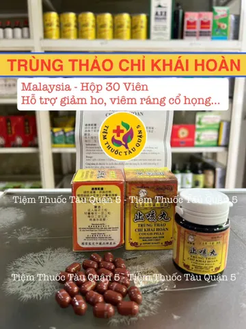 Viên Uống Giảm Ho Trùng Thảo Chỉ Khái Hoàn - 30 Viên Hỗ Trợ Giảm Ho Khang, Viêm Họng, Hen Suyễn