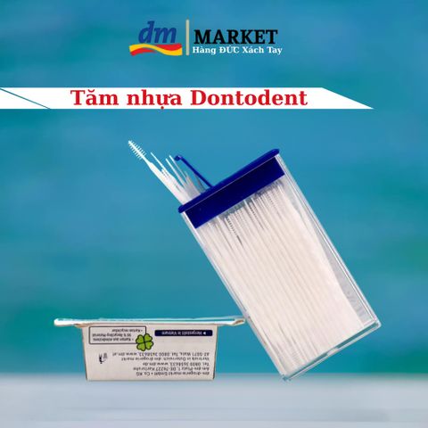 Tăm que nhựa Dontodent 150 chiếc - Làm sạch kẽ răng an toàn, nhẹ nhàng và bảo vệ răng miệng hiệu quả từ Đức