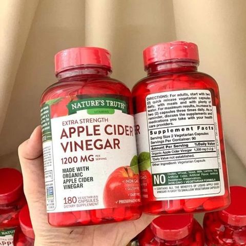 Giảm cân giấm táo Apple Cider Vinegar 1200mg USA 180 viên